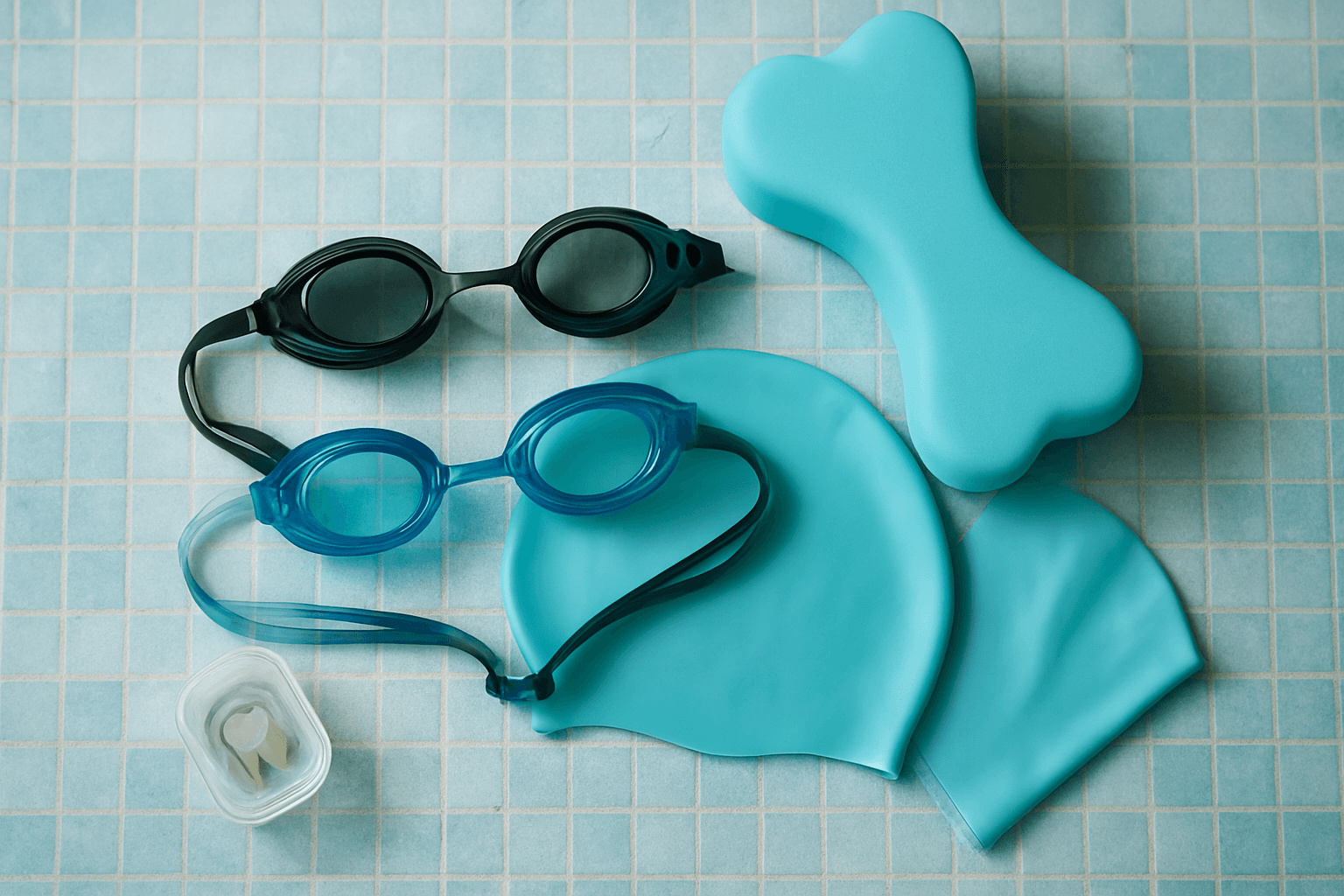 Equipamiento de natacion: antiparras, gorros y mas